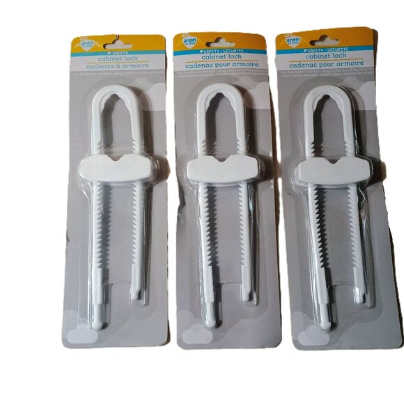 NWOT: Angel of Mine 3 Packages White New Baby Child Safety Cabinet Locks - Picture 1 of 2